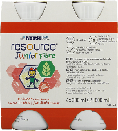 Resource Junior Fibre Aardbei 4x200ml 2