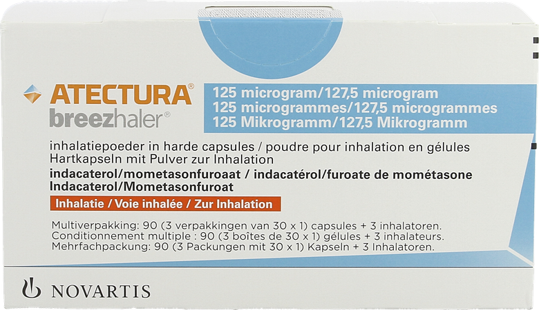 Atectura Breezhaler 125/127,5mcg Pdr Inhal Caps 90 1