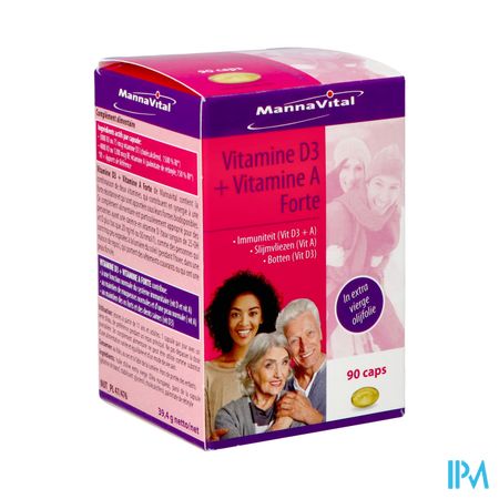 Mannavital Vitamine D3 + Vitamine A Forte Caps 90