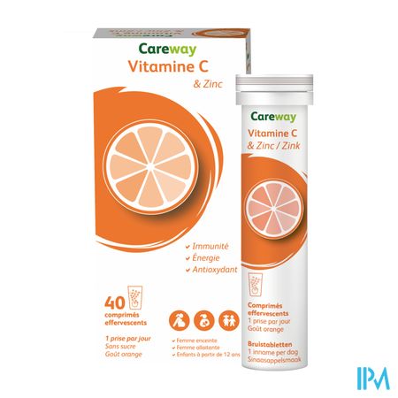 Careway Vitamine C & Zinc 1g/10mg Bruistabl. 40 2