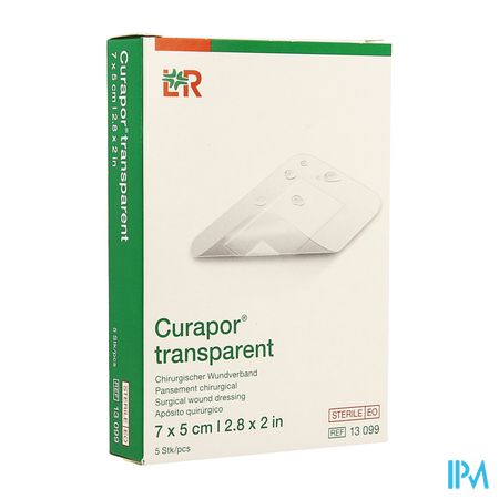 Curapor Transparant Steriel 7cmx 5cm 5 13099