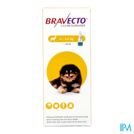 Bravecto 112,5mg Spot On Opl Hond 2-4,5kg Pipet 1 3