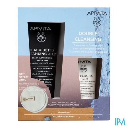 Apivita Black Detox Cleans.gel150ml+milk 50ml+pad2 1