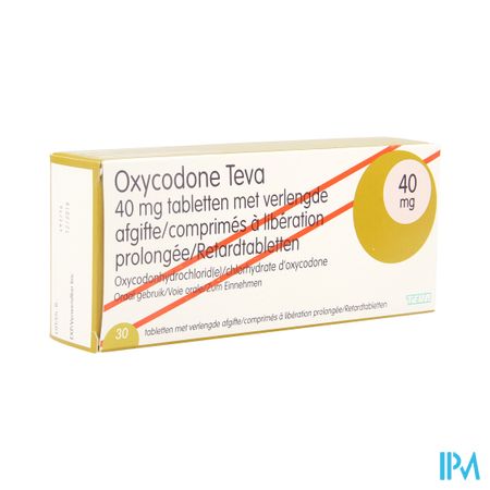 Oxycodone Teva 40mg Verlengde Afgifte Comp 30