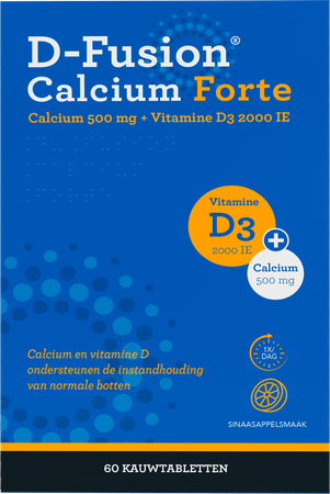 D-fusion Calcium Forte 500/2000 Kauwtabl 60 3