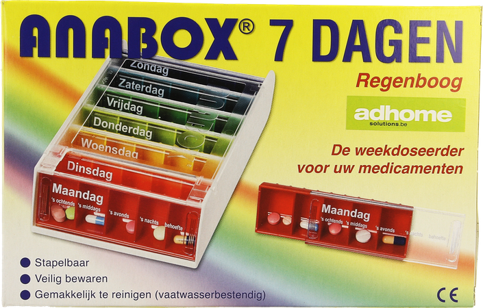 Pillendoos Anabox 7 X 5 Rainbow Nl 1