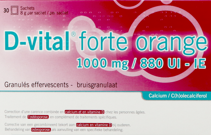 D-vital Forte Orange 1000mg/880ui Sach 30 2