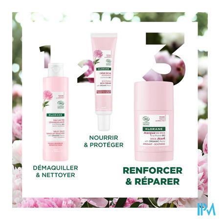 Klorane Gezicht Pioenroos Bio Masker Stick 25g 8