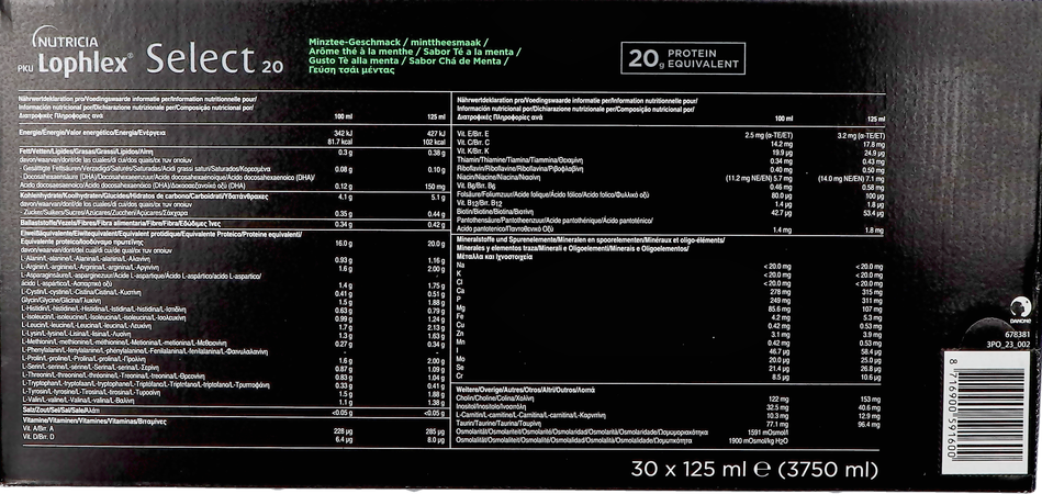 Pku Lophlex Select 20 The Menthe 30x125ml 5