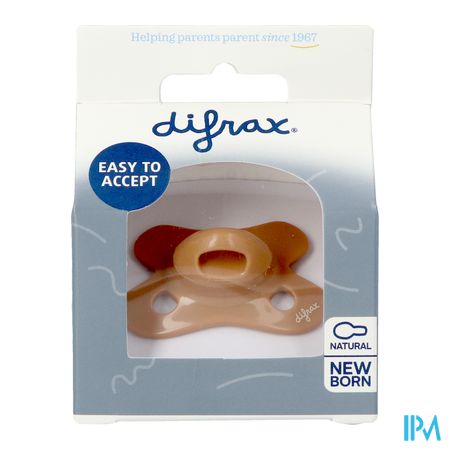 Difrax Fopspeen Natural Newborn Uni Caramel 1