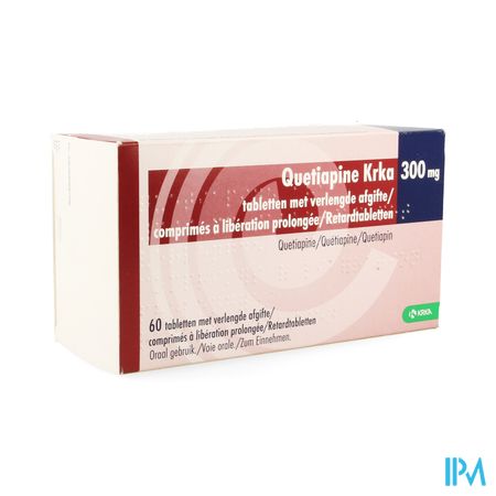 Quetiapine Krka 300mg Verlengde Afgifte Tabl 60