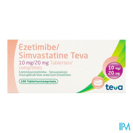 Ezetimibe Simvastatine Teva 10/20mg Comp 100 Blist 2