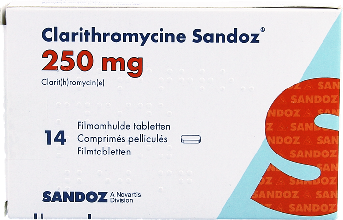 Clarithromycine Sandoz 250mg Filmomh Tabl 14 2
