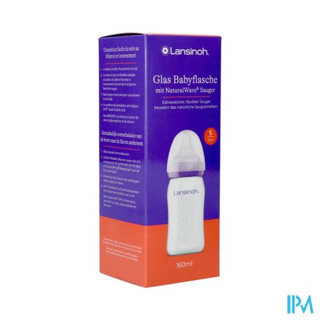 Lansinoh Zuigfles Glas + Speen 160ml 4