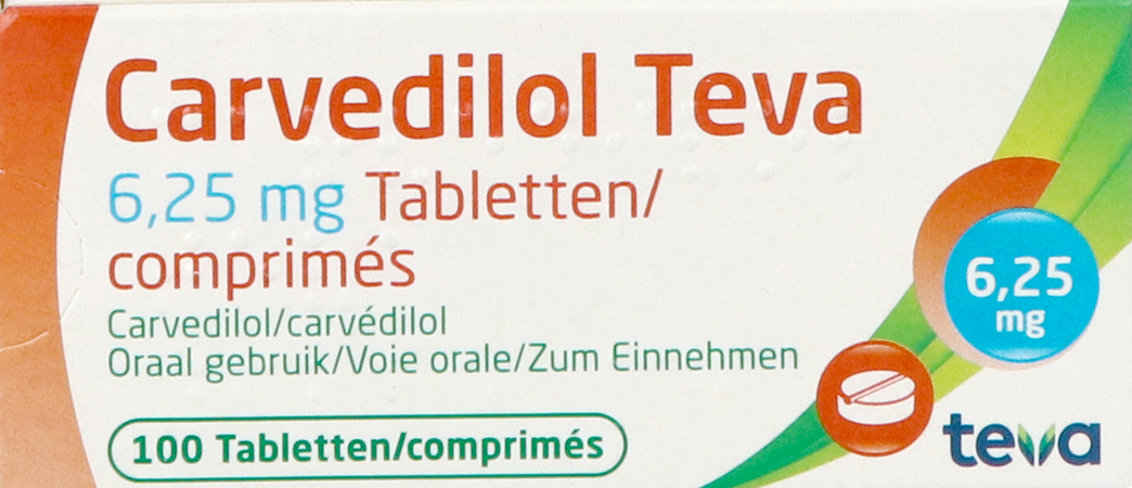 Carvedilol Teva 6,25mg Comp 100 X 6,25mg 1