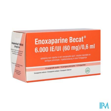 Enoxaparine Becat 6000ie 100mg/ml Voorgev.sp. 10