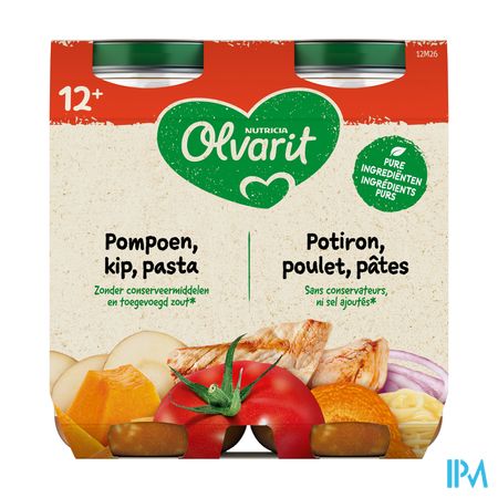 Olvarit Potiron Poulet Pates 2x250g 12m02 2