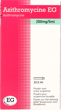 Azithromycine 200Mg/5Ml EG Poeder Or Susp 22,5 Ml 2