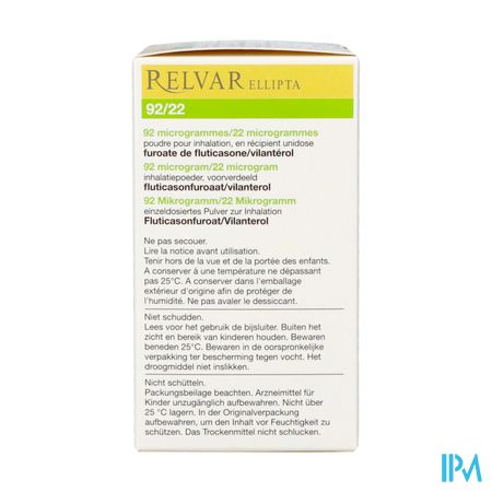 Relvar Ellipta 92/22mcg Pdr Inhal 1x30dose Pip 1