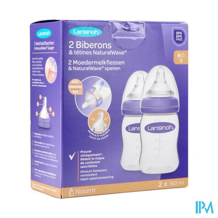 Lansinoh Zuigfle Pp Natural Wave 2x160ml
