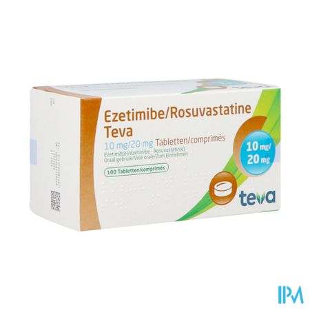 Ezetimibe Rosuvastatine Teva 10mg/20mg Comp 100