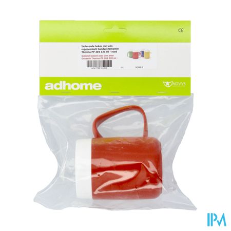 Beker Isol.1 Ergo Handvat Thermo Rood 320ml Advys