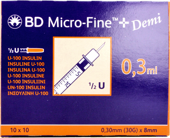 Bd Microfine+ Ser.ins.demi 0,3ml 30g 8mm100 324826 2