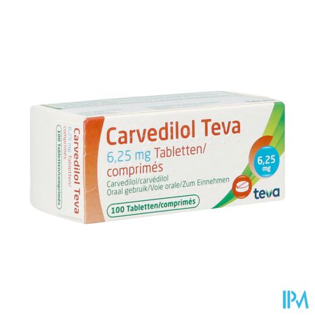 Carvedilol Teva 6,25mg Comp 100 X 6,25mg