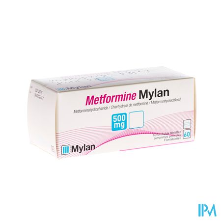 Metformine Viatris 500mg Tabl 60