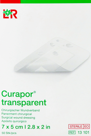 Curapor Transparant Steriel 7cmx 5cm 50 13101 2