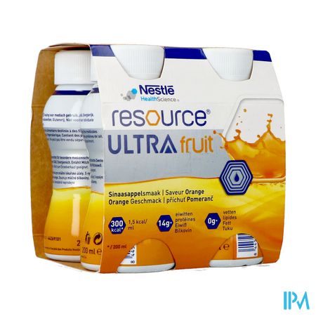 Resource Ultra Fruit Sinaasappelsmaak 4x200ml