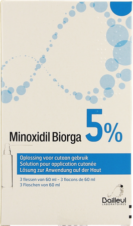 Minoxidil Biorga 5% Opl Cutaan Koffer Fl 3x60ml 4