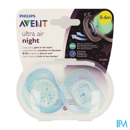 Philips Avent Fopspeen +0m Air Night Boy 1