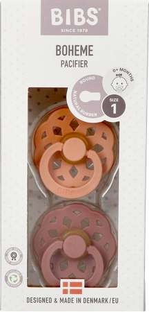 Bibs 1 Sucette Boheme Duo Peach/woodchuck 2 1