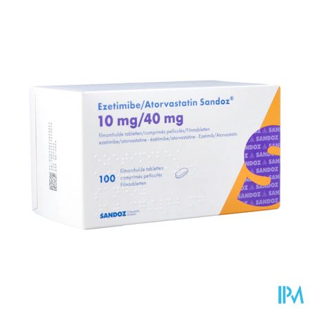 Ezetimibe Atorvastatin Sandoz 10/40mg Comp Pell100 1