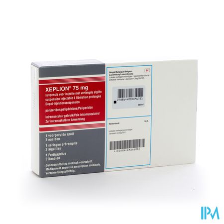 Xeplion 75mg Susp Inj Verl.afg. 1 Voorgev Sp+2nld 1