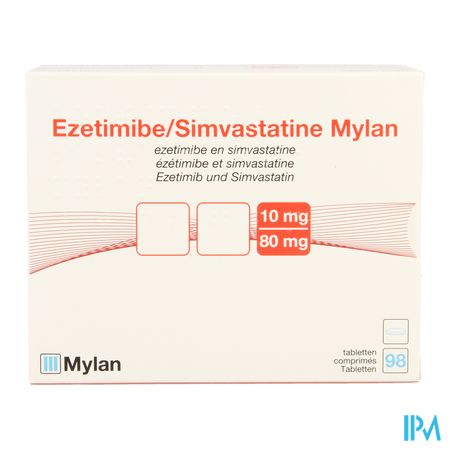 Ezetimibe Simvastatine Viatris 10mg/80mg Comp 98 1
