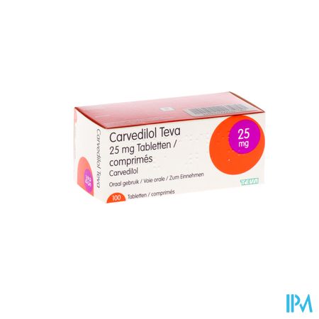 Carvedilol Teva 25,00mg Comp 100 X 25,00mg