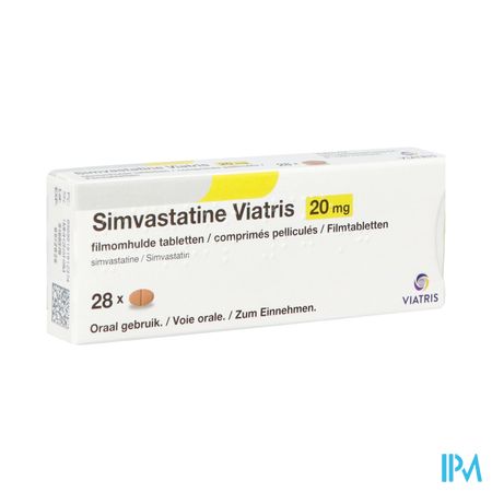 Simvastatine Viatris 20mg Comp 28