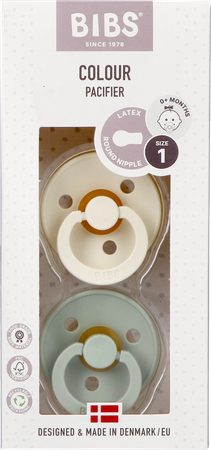 Bibs 1 Sucette Duo Sage Ivory 1