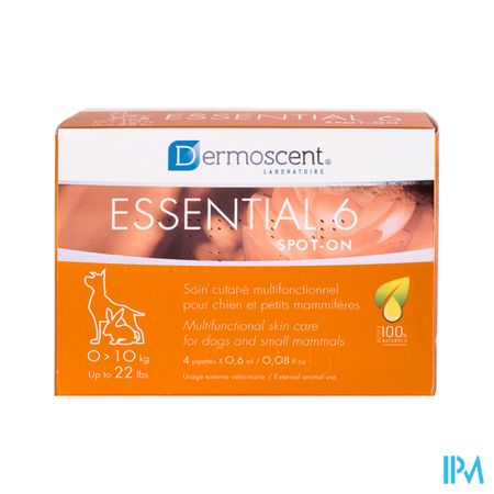 Essential 6 Spot-on Chien 1-10kg Pipet 4x0,6ml