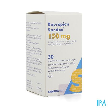 Bupropion Sandoz 150mg Geregul.afgifte Comp 30