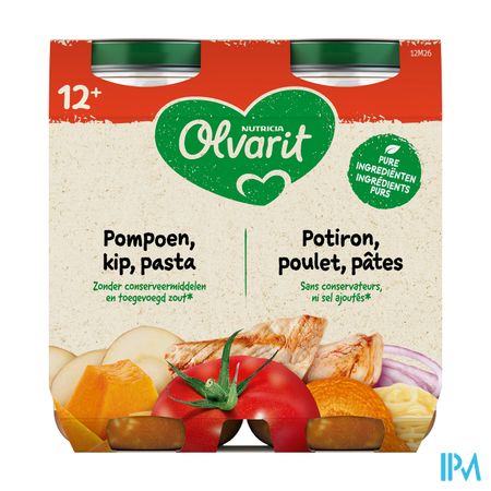 Olvarit Potiron Poulet Pates 2x250g 12m02 1