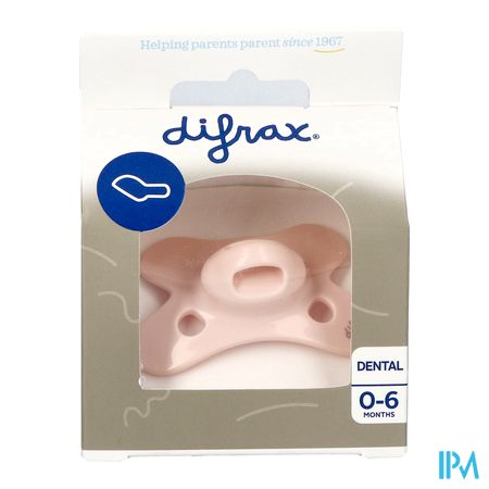 Difrax Sucette Dental 0-6m Uni/pure Rose/blossom 1