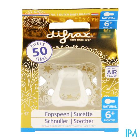 Difrax Sucette 6m+ Natural Or 1