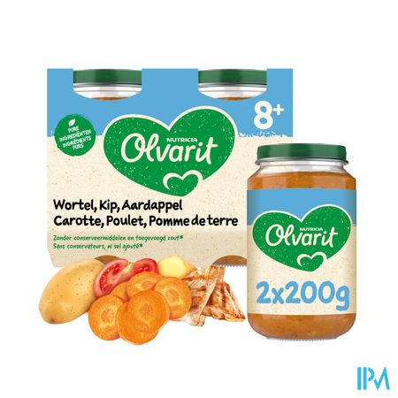 Olvarit Carotte Poulet Puree 2x200g 8m01