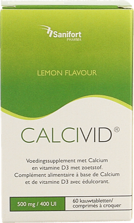Calcivid 500mg/400ie Lemon Chew 60 1