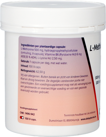 l-methionine +b6 Caps 100x500mg Deba 3