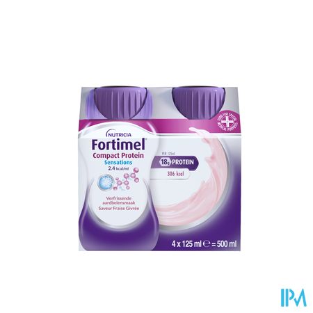 Fortimel Protein 2.4kcal Verfriss Aardbei 4x200ml 3