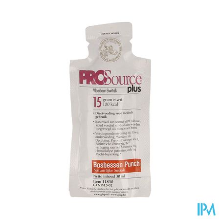 Prosource Plus Bosbes 15g Eiwit Zakje 1x30ml